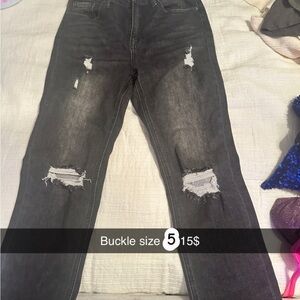 Buckle Black Distressed Straight Leg Jeans